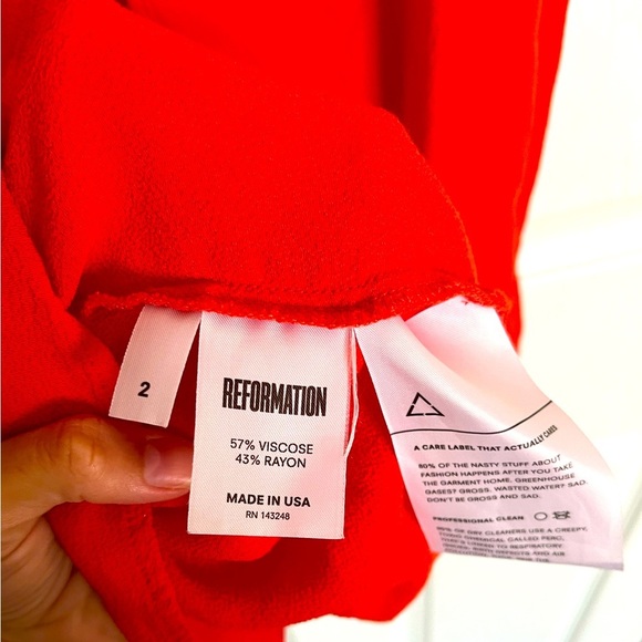 Reformation Sanibel Dress Size 2 coral red orange - Picture 10 of 11